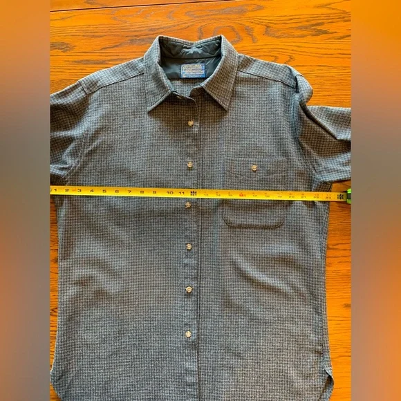 Men's Blue Pendleton Wool Shirt - Picture 8 of 13